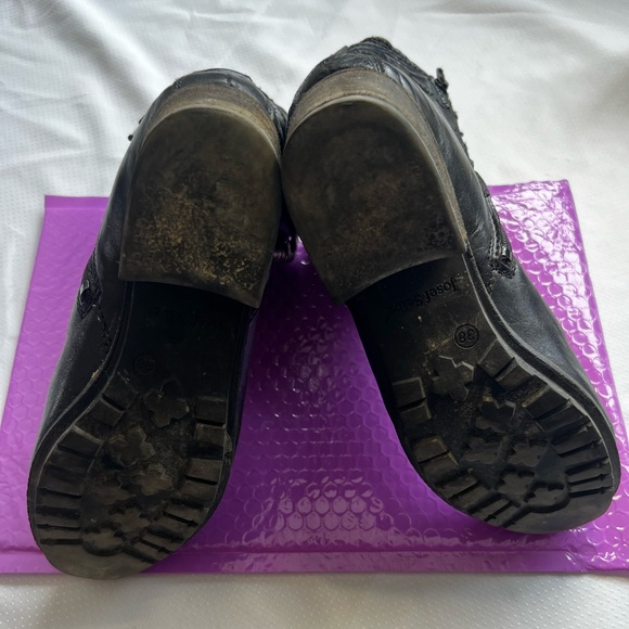 Josef Seibel Women’s Heeled Leather Boots Size 38 /Size 8 With Buckle and Zipper - Picture 3 of 7